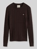 GANT Regular Fit Pullover aus Baumwoll-Mix mit Logo-Stitching Mittelbraun