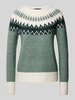 Vero Moda Sweter z norweskim wzorem model ‘SIMONE’ Trzcinowy