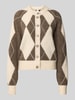 YAS Cardigan aus Woll-Mix mit Rundhalsausschnitt Modell 'JOHI' Offwhite