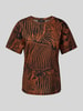 Weekend Max Mara T-Shirt mit Allover-Muster Modell 'ELOISA' Cognac