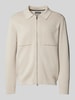 Marc O'Polo Regular Fit Strickjacke aus reiner Baumwolle mit aufgesetzten Brusttaschen Beige