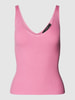 Vero Moda Gebreide top met ribstructuur, model 'Glory' Roze