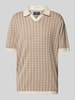 MCNEAL Poloshirt met ribboorden Steengrijs