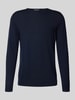 Profuomo Pullover aus Merinowolle mit Rundhalsausschnitt Marine