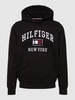 Tommy Hilfiger Hoodie met labelstitching, model 'VARSITY' Zwart