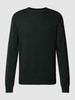 Christian Berg Men Strickpullover in melierter Optik Dunkelgrün meliert