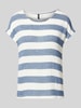 Vero Moda Relaxed fit T-shirt in viscosemix, model 'WIDE STRIPE' Blauw
