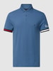 Tommy Hilfiger Poloshirt met labelstitching, model 'FLAG' Oceaanblauw