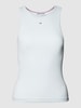 Tommy Jeans Tanktop in Ripp-Optik Modell 'ESSENTIAL' Hellblau