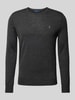 Polo Ralph Lauren Slim Fit Strickpullover aus reiner Wolle Anthrazit