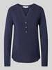 Christian Berg Woman Blouseshirt met korte knoopsluiting Donkerblauw