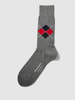 Burlington Socken mit Motiv-Print Modell 'Multi King' Mittelgrau Melange