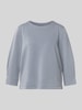 comma Bluza z prążkowanym, okrągłym dekoltem Szaroniebieski