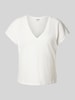 Jake*s Casual T-Shirt mit V-Ausschnitt Offwhite