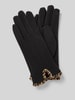 EEM Regular Fit Handschuhe mit Animal-Print Black