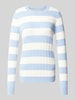 Christian Berg Woman Strickpullover mit Zopfmuster Bleu