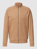 Christian Berg Men Sweatjacke mit Kontrastpaspeln Camel