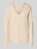 FREE/QUENT Gebreide pullover met deelnaad, model 'Claura' Beige