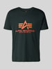 Alpha Industries T-Shirt mit Label-Print Petrol