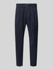 Drykorn Tapered fit broek met bandplooien, model 'CHASY' Marineblauw