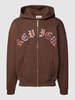 REVIEW Sweatjacke mit Reißverschluss Dunkelbraun