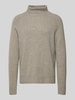 CK Calvin Klein Strickpullover aus Wolle mit Label-Detail Anthrazit