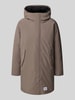 khujo Jacke mit Label-Patch und Kapuze Mittelgrau