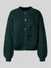 Vero Moda Relaxed fit gebreid jack met enkele knoopsluiting, model 'LEA' Donkergroen