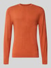 MCNEAL Strickpullover mit geripptem Rundhalsausschnitt Dunkelorange Melange