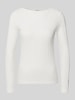 OPUS Slim Fit Langarmshirt aus Baumwoll-Mix Modell 'Sovke' Offwhite