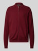 Fynch-Hatton Regular fit gebreid jack met ritssluiting Bordeaux