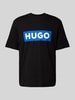Hugo Blue T-Shirt mit Logo-Print Modell 'Nico' Black