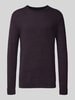 Jack & Jones Strickpullover mit Rundhalsausschnitt Modell 'OTTO' Bordeaux Melange