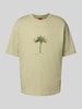 HUGO T-shirt met labelprint, model 'Duwom' Lichtgroen