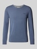 s.Oliver RED LABEL Gebreide pullover met ribboorden Oceaanblauw