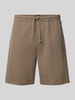 BOSS Regular Fit Sweatshorts aus Baumwoll-Mix Schlamm