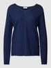 MAERZ Muenchen Pullover met losse pasvorm en effen design Marineblauw