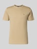 LERROS T-Shirt mit Rundhalsausschnitt und Logo-Stitching Beige