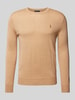 Polo Ralph Lauren Slim Fit Strickpullover aus reiner Wolle Camel