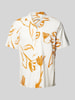 Jack & Jones Premium Regular Fit Freizeithemd mit 1/2-Arm Modell 'BLAPALMA' Offwhite