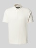 Marc O'Polo Regular Fit Poloshirt aus Baumwoll-Mix-Jersey mit breiter Rippstruktur Offwhite