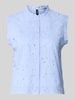 VERO MODA Bluzka bez rękawów o kroju relaxed fit z czystej bawełny ekologicznej model 'EMILY' Jasnoniebieski