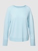 Marc Cain Gebreide pullover met geribde ronde hals Bleu