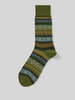 Burlington Socken aus Schurwoll-Mix Modell 'Country Fair Isle' Gruen