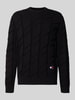 Tommy Jeans Regular fit gebreide pullover van zuiver katoen Zwart