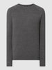 Jack & Jones Gebreide pullover met labelpatch, model 'HILL' Antraciet gemêleerd