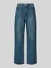 Review Jeans mit weitem Bein im Used-Look Blau