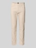 BOSS Slim fit stoffen broek van katoenmix, model 'DELAWARE' Offwhite