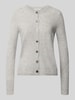 Christian Berg Woman Cardigan van wol met ronde hals Lichtgrijs gemêleerd