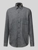 HECHTER PARIS Regular Fit Freizeithemd mit Button-Down-Kragen Hellgrau